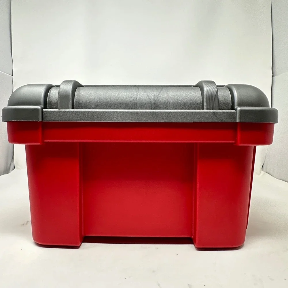 Keter Heavy Duty Plastic Tool Box Red Gray Metal Latches Portable 16 Inch Case